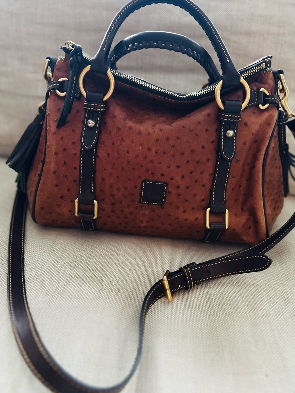 Dooney & Bourke Ostrich Satchel Handbag